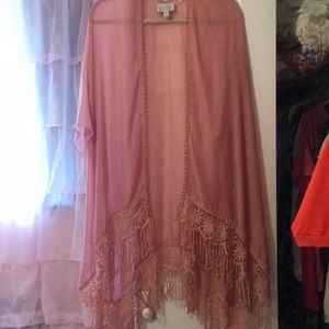 Hinge lance shawl scarf top  lace fringe